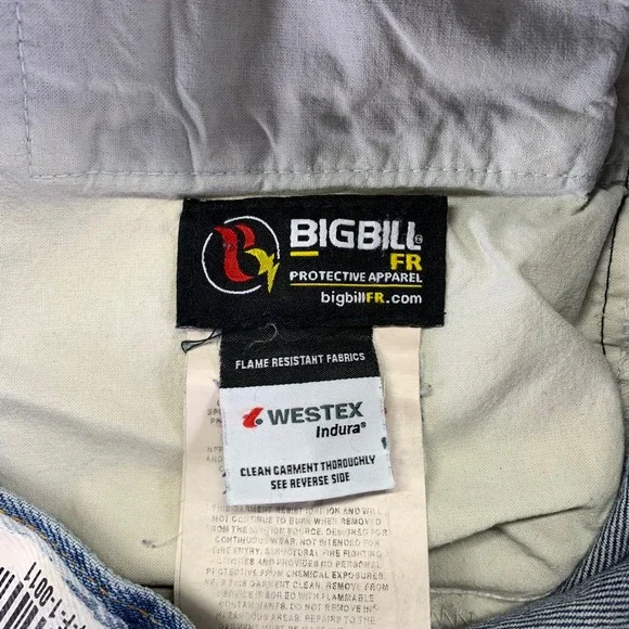 Big Bill FR Indura Jeans Mens 34x31 Blue Denim Workwear Flame Resistant HRC 2 - Picture 8 of 16